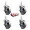 Service Caster 4 Inch Semi Steel Wheel Swivel 58 Inch Threaded Stem Caster Set with Brake SCC SCC-TS20S415-SSR-TLB-58212-4 - alternate 3